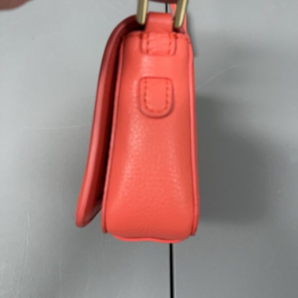 TORY BURCH Landon Crossbody Bag Small Brick Red Leather Flap Adjustable Strap - Picture 5 of 16